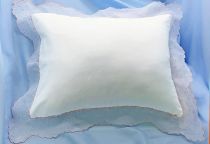 SALE!  Swiss Cotton Boudoir Pillow with Embroidered Organdy Flange